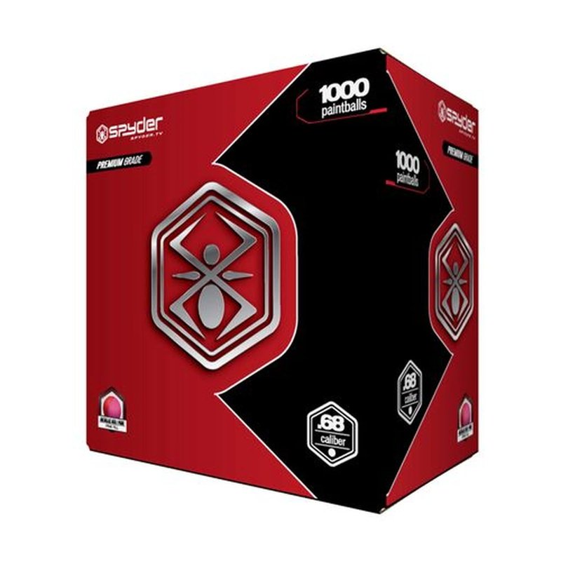 Spyder 68 Caliber Paintballs, 1000ct - Premium Quality - Ideal for Paintball Guns and Sports - Ruby Pink Shell with Pink Fill