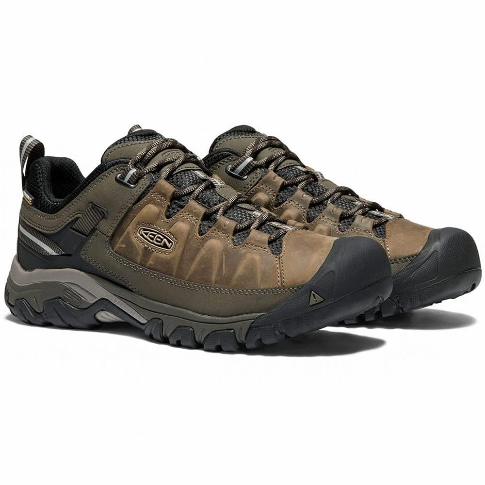 KEEN Men's Targhee 3 Low Height Waterproof Hiking Shoes, Bungee Cord/Black, 12 Wide