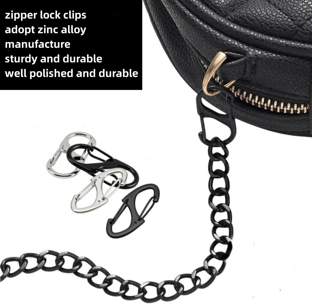 12Pcs Zipper Lock Clips Theft Deterrent, Backpack Zipper Lock Clip Quick Disconnect Carabiner Clip to Keep Zippers Closed(1.26 inch)