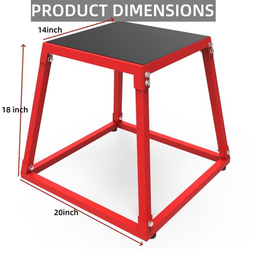 Hipicute Plyo Box Jump Platforms, 18 Inch Single Jumping Box for Men and Women for Home Gym,Red