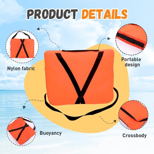 Boat Throwable Flotation Device, 2025 Upgraded Boat Throw Cushion with Strap, Summer Swimming Pool Floats 18x14 in