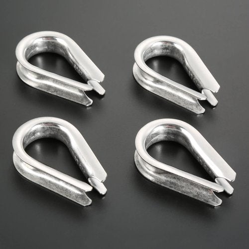 4Pcs 1/2" Wire Rope Chain Thimble for Boat Rigging Anchor Boat Terminating Splicing 316 Stainless