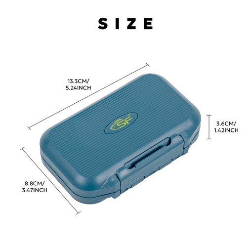 SF 2pcs Fly Fishing Box Small Peacock Blue Waterproof Double Sided Pocket Floatable Ice Fishing Jig Head