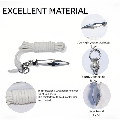 HXRROO Rope Dart with Round Head, Martial Arts Training Equipment, M