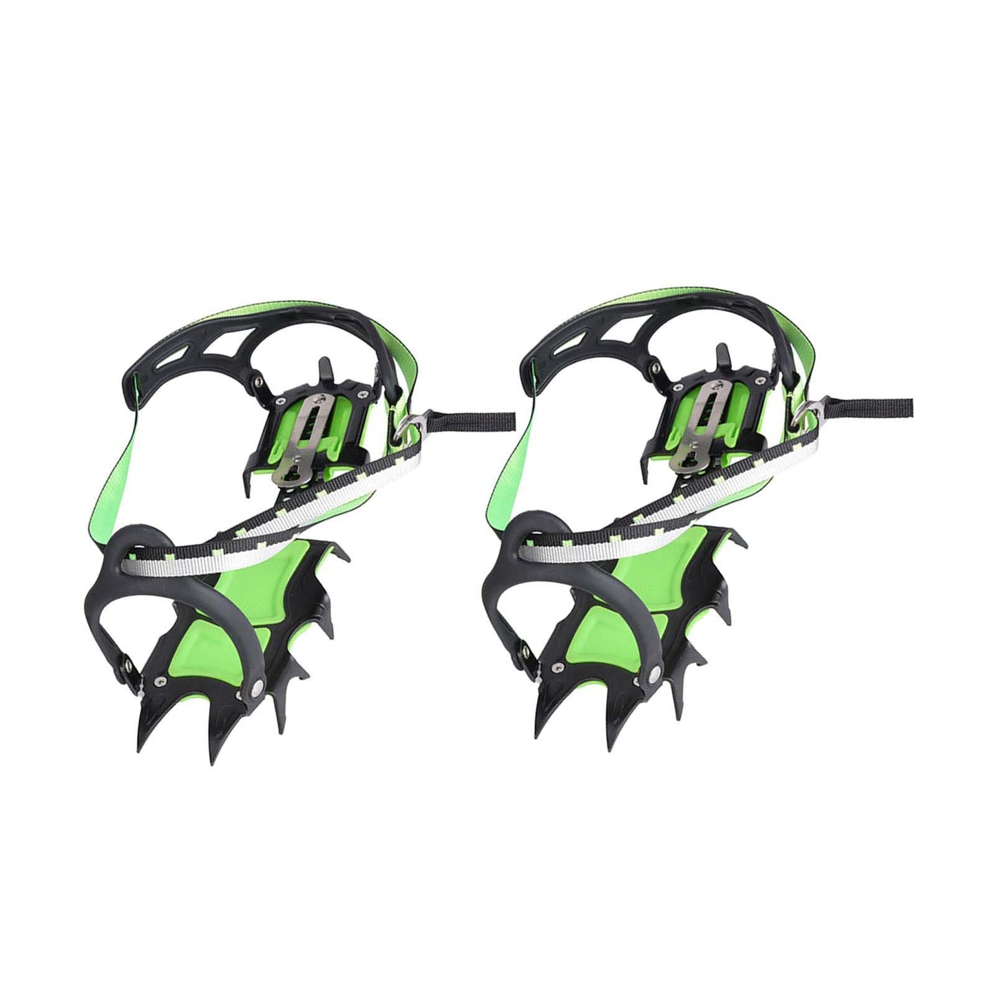 Ice Crampons Shoe Grips, 1 Pair 14 Teeth Antislip Spikes Cleats for Outdoor Snow Hiking Climbing