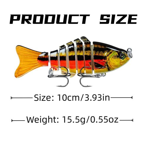 Bionic Swimming Bait, 10cm(3.9in) Fishing Lures, Bionic Fishing Lures That Swim by Itself (5pcs (ABCDE))