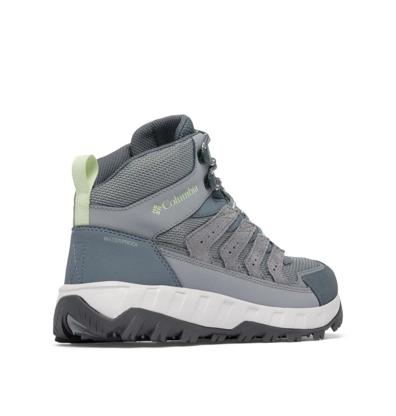 Columbia Womens Strata Trail Mid Waterproof, Titanium Grey Steel/Sage Leaf, 8