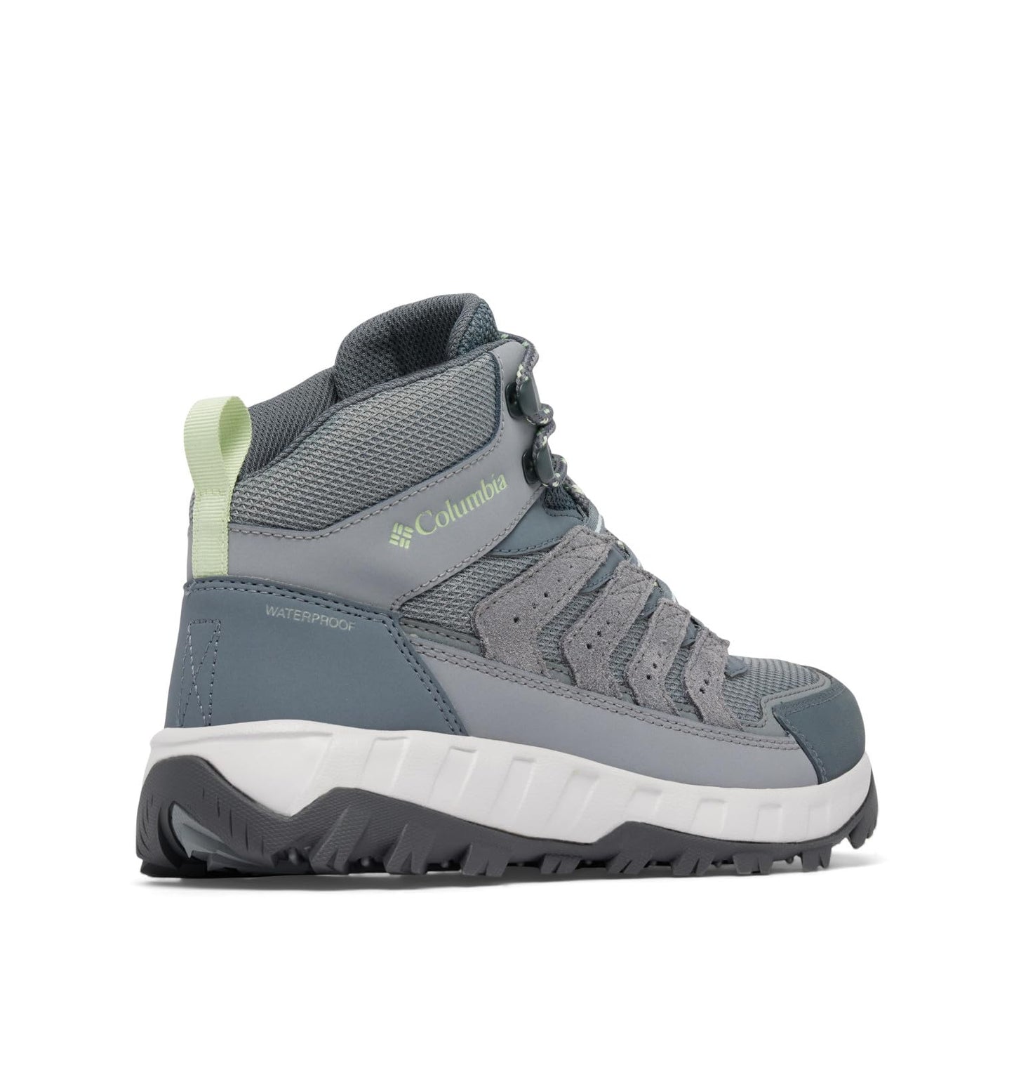 Columbia Womens Strata Trail Mid Waterproof, Titanium Grey Steel/Sage Leaf, 8