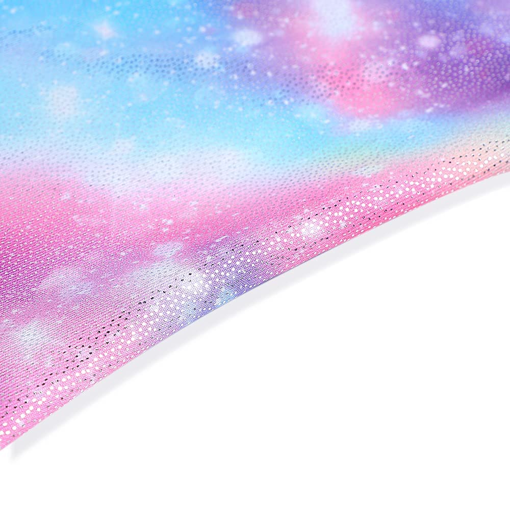 Belovance Leotards for Girls Gymnastics Unicorn Athletic Dance Wear Shiny Rainbow Blue Hotpink (Rainbow Galaxy, 9-10 Years)