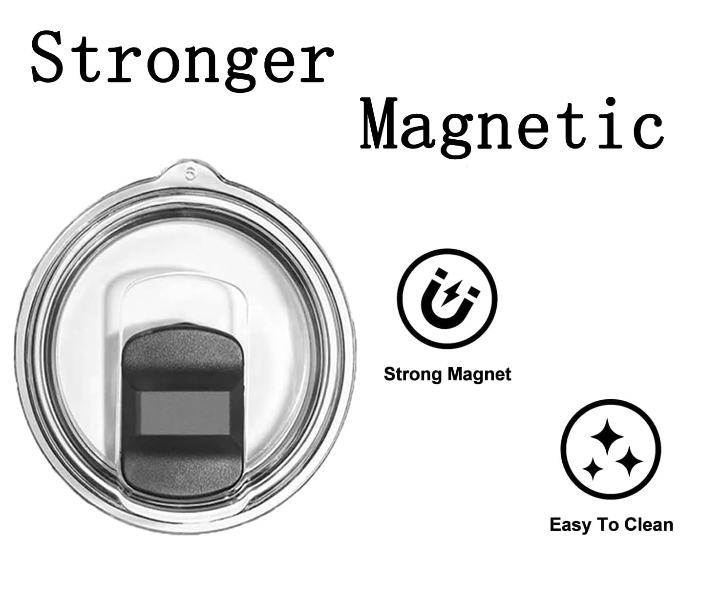 2025 New Upgrade Magnetic Slider Replacement Block, Slider Lid Magnet for Yeti Lids 10 oz, 14oz, 16 oz, 20 oz, 26 oz, 30 oz (Black+Black)