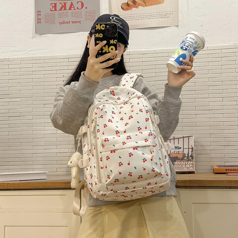 jingyuKJ Coquette Cherry Backpack - Cute Aesthetic Backpack Kawaii Daypack (A02 Cherry)