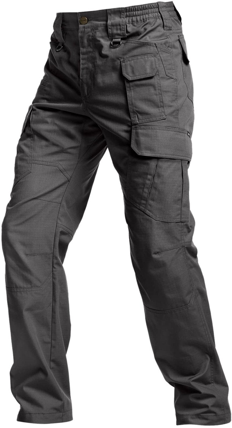 CQR Men's Tactical Pants, Water Resistant Ripstop Cargo Pants, Lightweight EDC Work Hiking Pants, Outdoor Apparel, Duratex Mag Pocket Charcoal, 38W x 34L