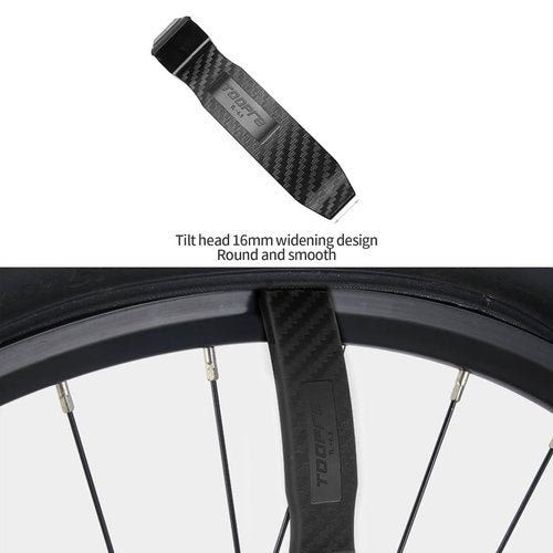 Professional Bike Tire Levers - High-Strength PC Material, Non-Slip Ergonomic Design, Rim Protector for Road/Mountain Bikes(Black)