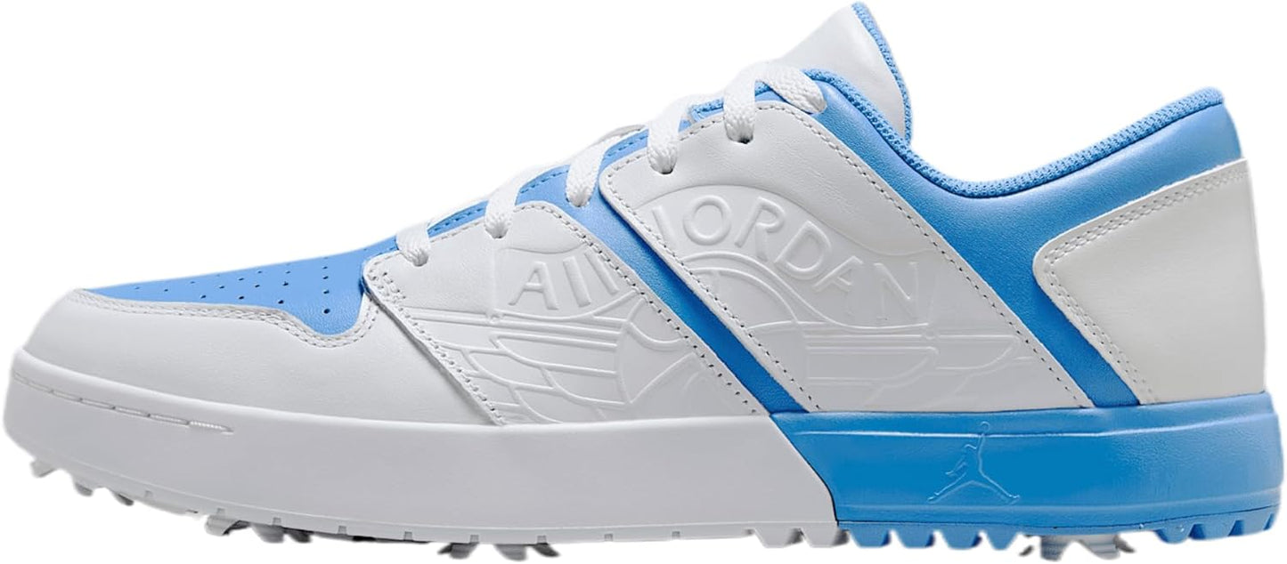 Jordan NU Retro 1 G Golf Shoes (FZ4153-001, Black/University Red/Blue Tint/White)