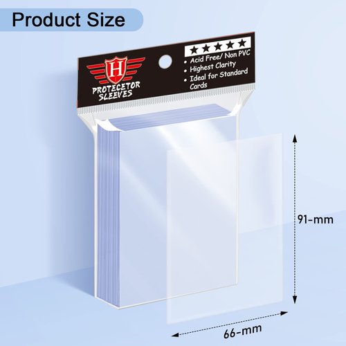 500 Counts Card Sleeves for Trading Cards, Soft Penny Card Sleeves Clear Plastic Card Protectors Fit for Baseball Card, Sports Cards, MTG Game Card Standard Cards