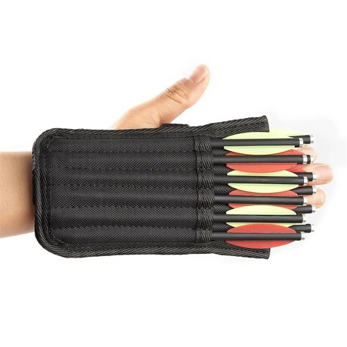 Lagnlnaoy 12 Pieces Hole Black Nylon Arrow Quiver Bolts Holder for 6.5inch Bolts Portable Crossbow Bag Double Layer can Hold 12 Units (excluding Arrows)