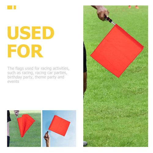 BESPORTBLE Hand Signal Flags for Referees: 4 Pcs Stainless Steel Referee Flags for Soccere Football Volleyball and Sports Field