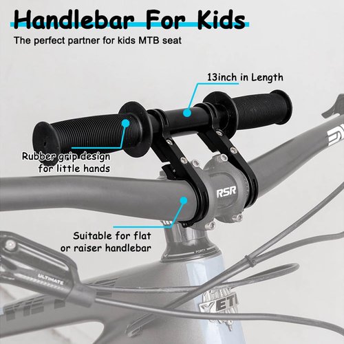 HANEVEAR Kids Bike Handlebars Extender, 2 in 1 Child Bike Handlebar & Bicycle Handlebar Extension, 11.8" MTB Bracket Accessories for Mountain Bike BMX Cycling, Fit 25-32mm Bars Caliber