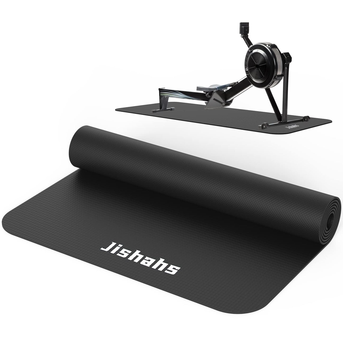 JISHAHS Universal Indoor Rowing Machine Mat- 8.5 x 2.3 FT Exercise Equipment Mat for Concept 2, Nordictrac, Peloton, Sunny, Hydrow, YOSUDA, MERACH etc. Extra Long Non-Slip and Waterproof, Under Rower Floors Protection
