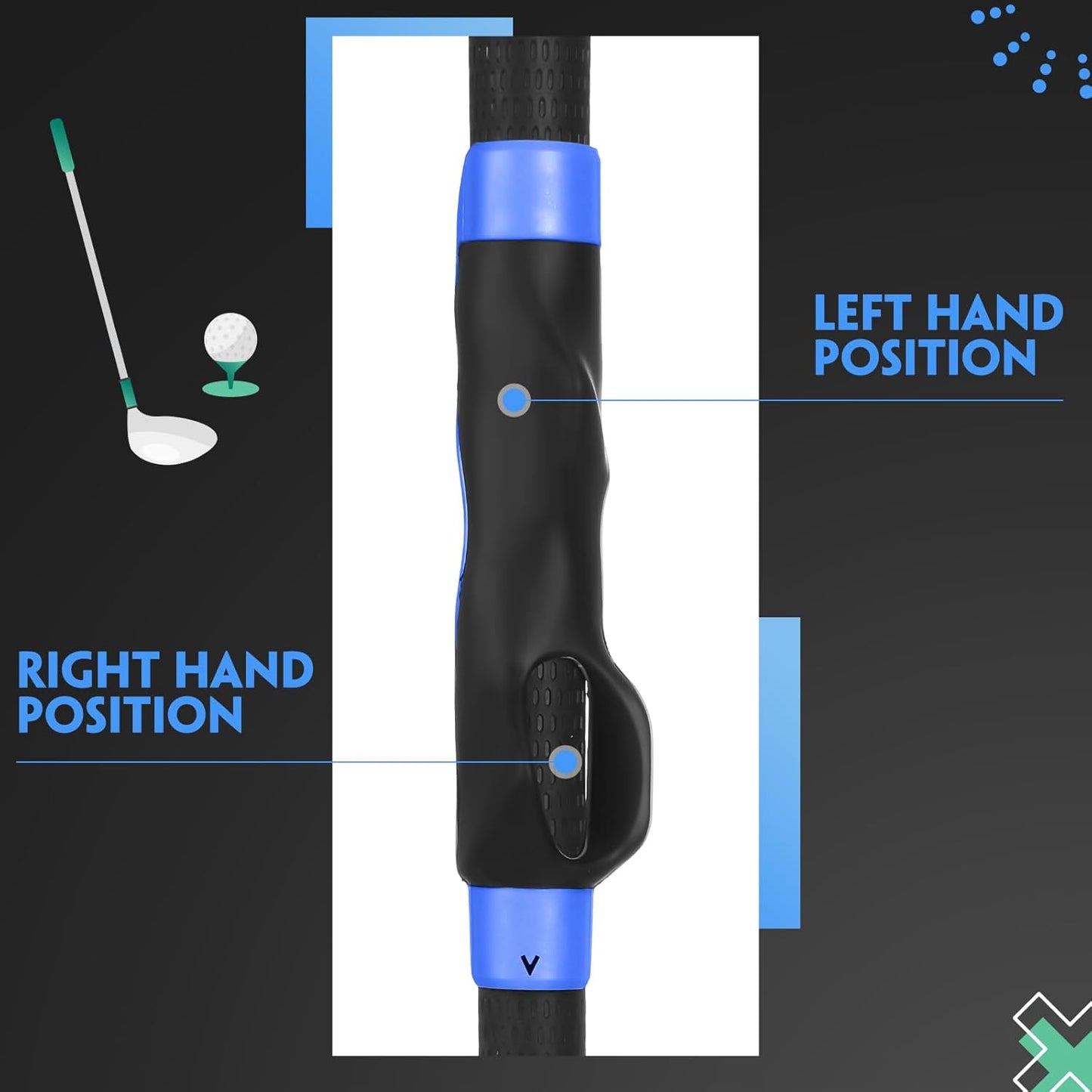3 Pack Golf Grip Trainers, Golf Training Aid, Swing Trainer Club Grips Accessories for Right Handed Club Grip Equipment to Help Correct Hand Position