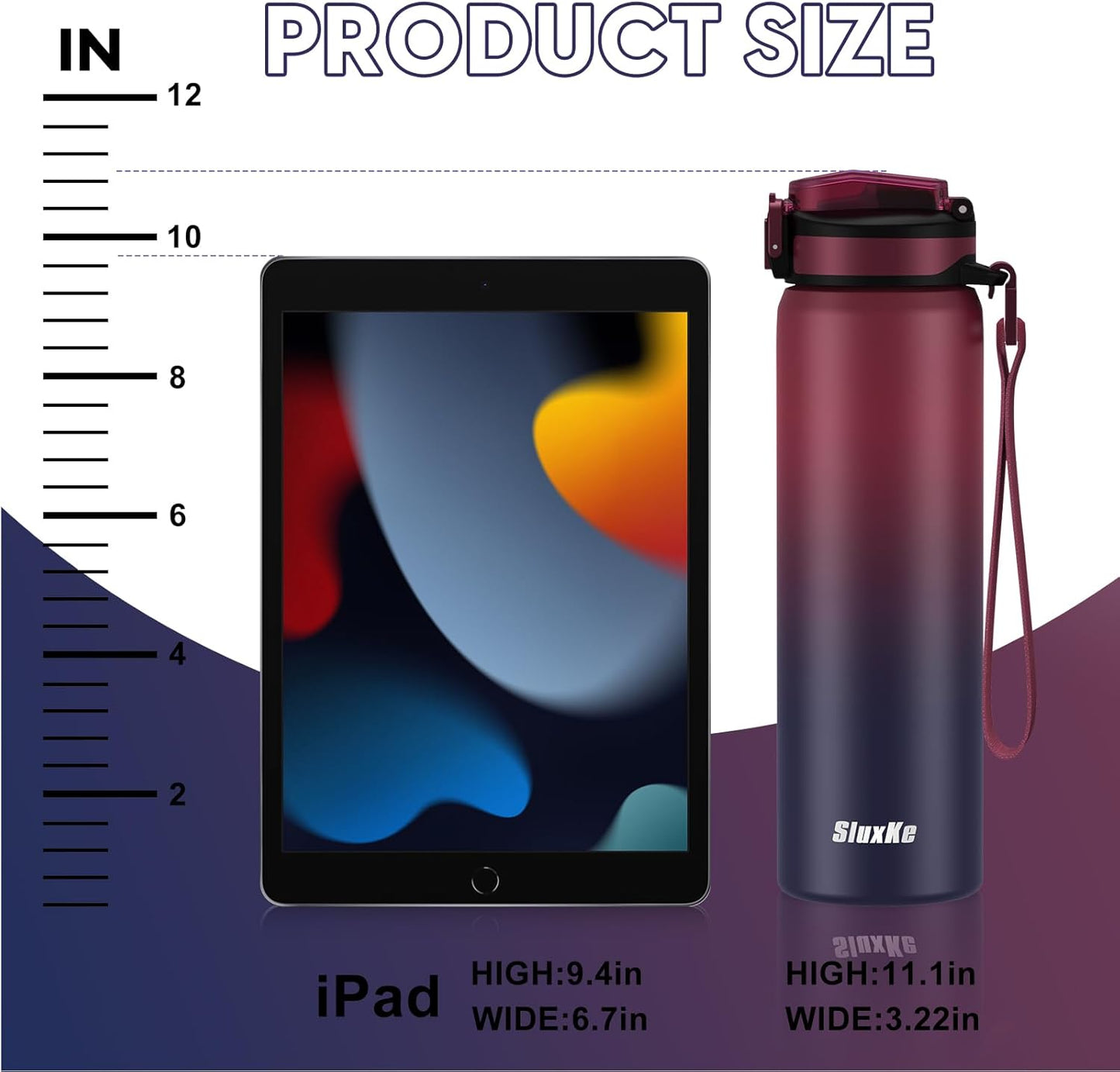 24oz Leakproof Vacuum Insulated Water Bottle, Ideal for Hot or Cold Drinks, Double wall Straw Drinking Bottle, BPA-Free, Prefect for Sport,School, Office, Fitness