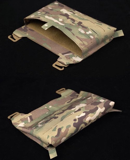 Tactical Chest Rig Front Panel V5 PC Vest Front Plate with Built-in Mag Pouch Molle Fight Chassis Airsoft Accessories (BCP)