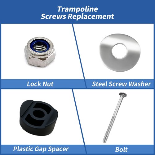 MSSVIGING 12 Pcs Trampoline Screws and Bolts, M6 X 80mm Trampoline Screws Replacement for Legs-Simple Repair Your Trampolines