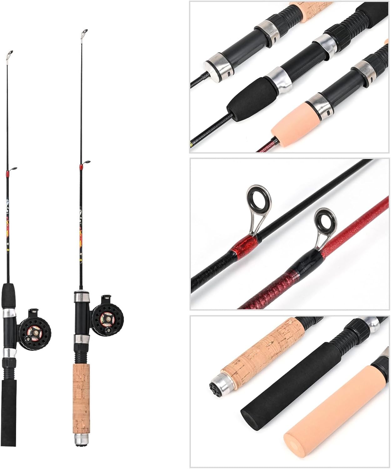 1 Set Fishing Rod with Fishing Reel Short Portable Winter Outdoor Ice
