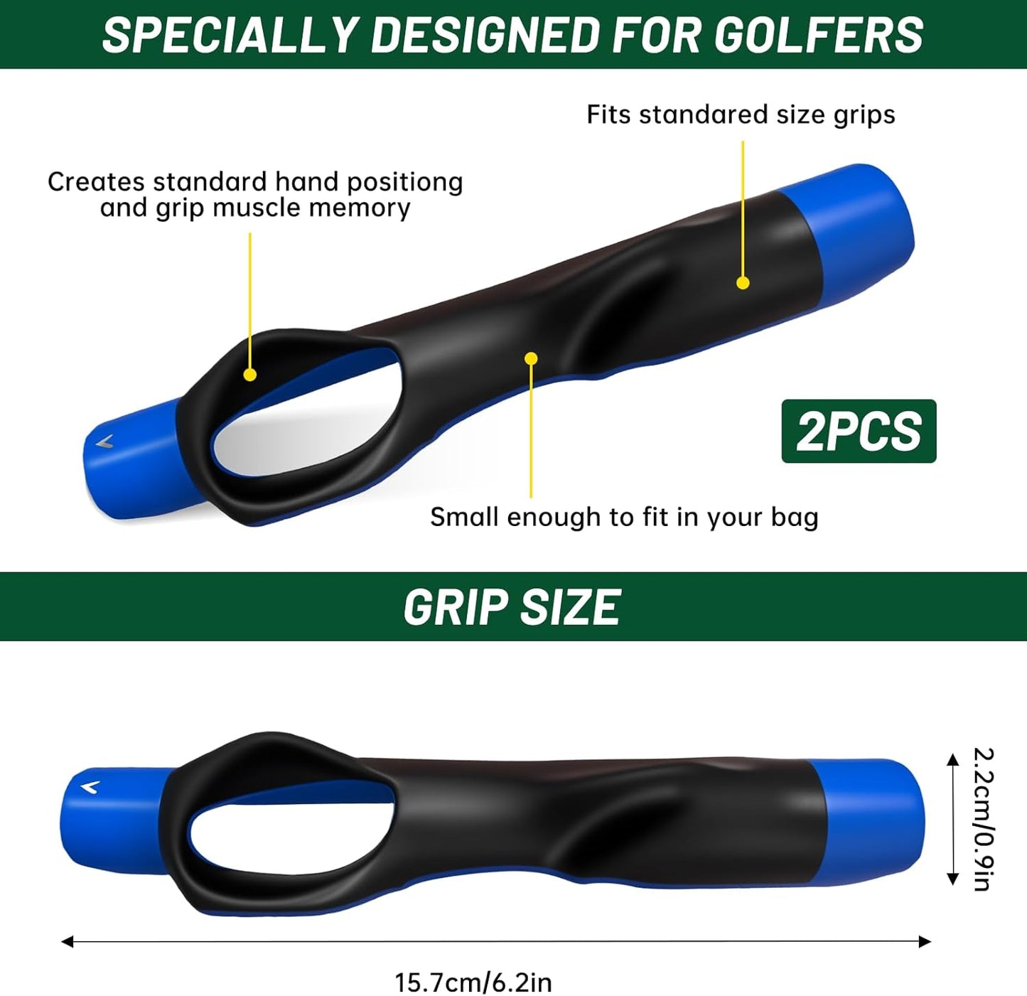 2Pack Golf Grip Trainer,Golf Training Aid Grip Trainer Club,Training Grip Right Hand, to Help Train Correct Hand Position