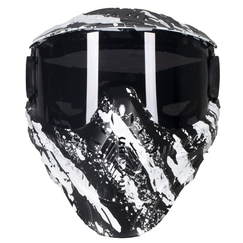 HK Army HSTL Goggle Paintball Airsoft Mask with Anti Fog Thermal Lens (Fracture Black/White/Smoke Lens)