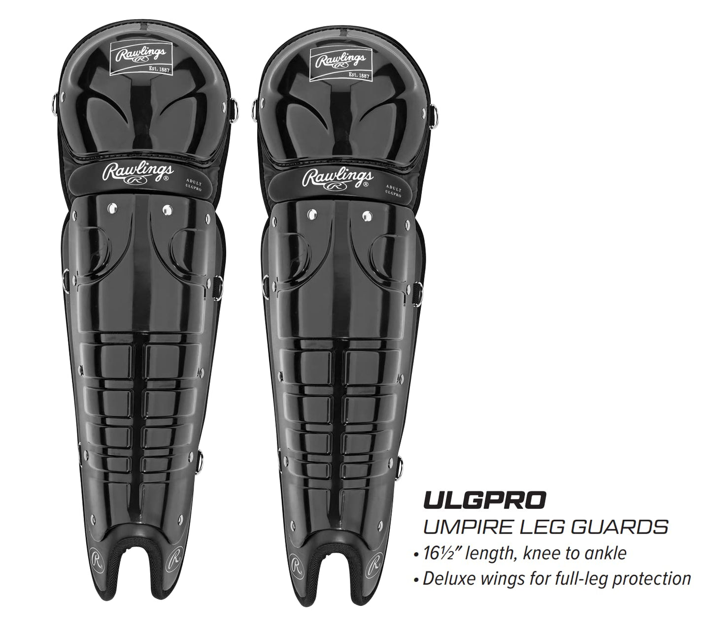 Rawlings | ULGPRO Umpire Leg Guards | 17.5" | Black