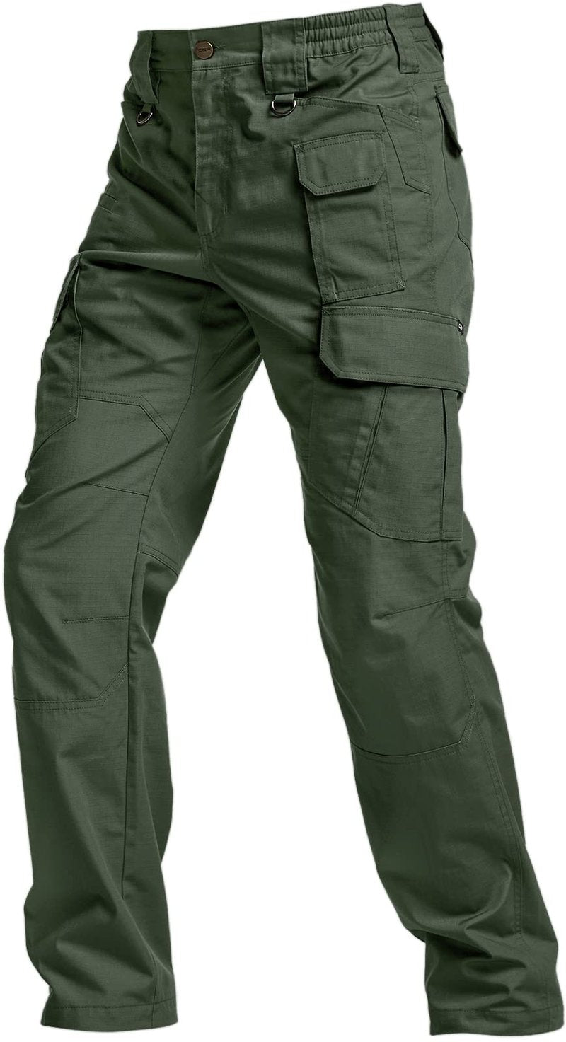 CQR Men's Tactical Pants, Water Resistant Ripstop Cargo Pants, Lightweight EDC Work Hiking Pants, Outdoor Apparel, Raider Mag Green Kelp, 42W x 32L