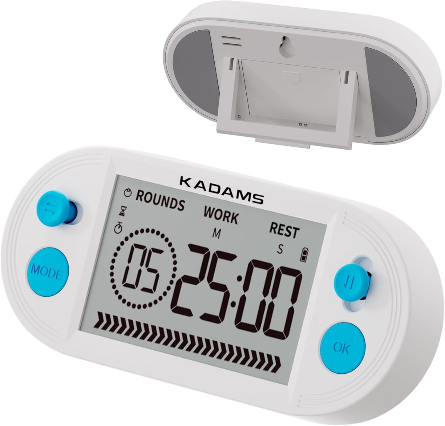 KADAMS Pomodoro Timer with Interval Countdown - Study, Gym & Exercise Timer with Magnets Stand (Blue)