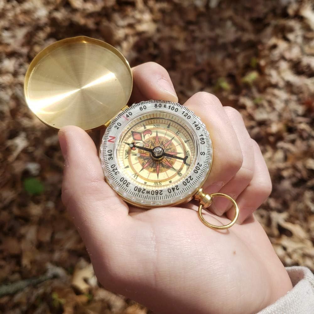 1 PCS Camping Survival Compass Metal Compass Kids Compass for Hiking Camping Hunting Outdoor Military Navigation Tool