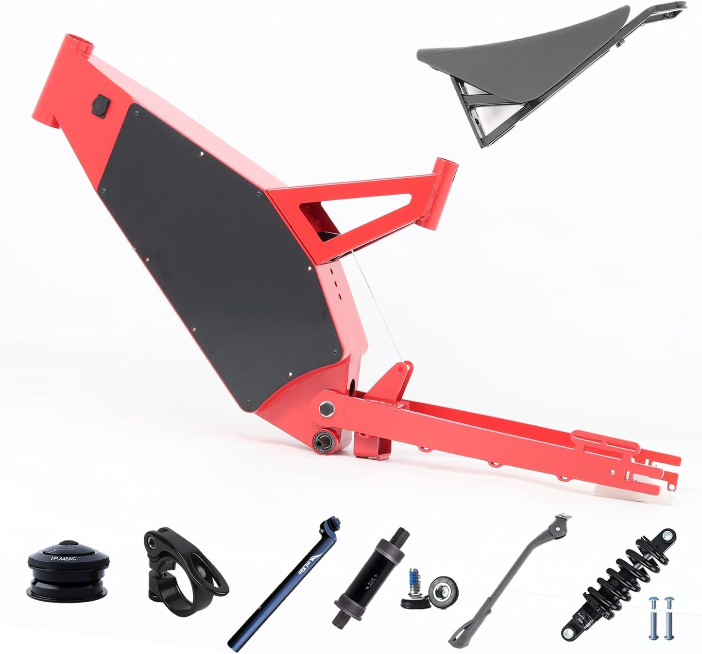 KEYU F6 DIY Ebike Frame Ebike Full Suspension Frame Rear Drive Motor Electric Bike Frame Ebike Frame Kit Enduro Ebike Frame Kit