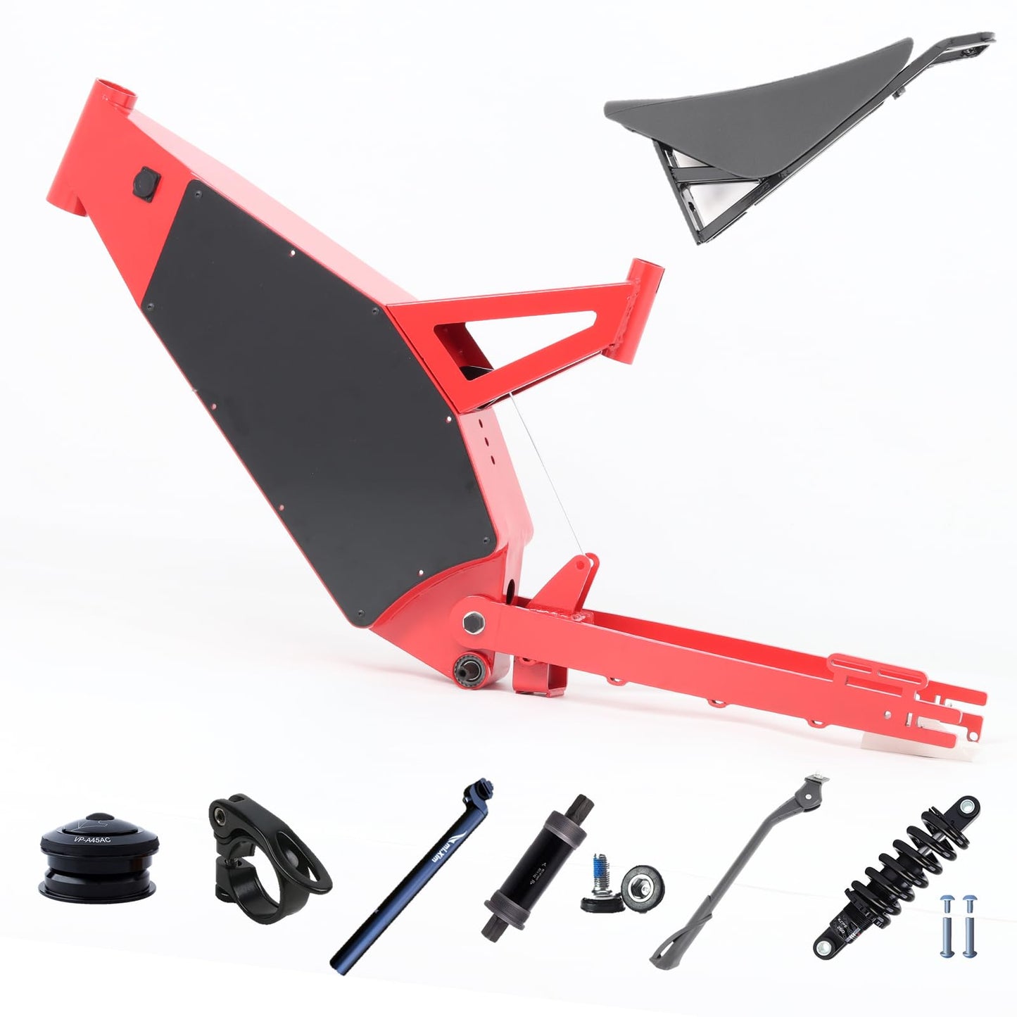 KEYU F6 DIY Ebike Frame Ebike Full Suspension Frame Rear Drive Motor Electric Bike Frame Ebike Frame Kit Enduro Ebike Frame Kit