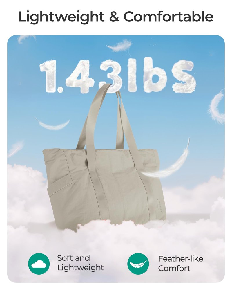 BAGSMART Tote Bag for Women with Zipper, Gym Tote with Compartments, Laptop Work Tote Nurse Dance Yoga Bag for Sport, Travel