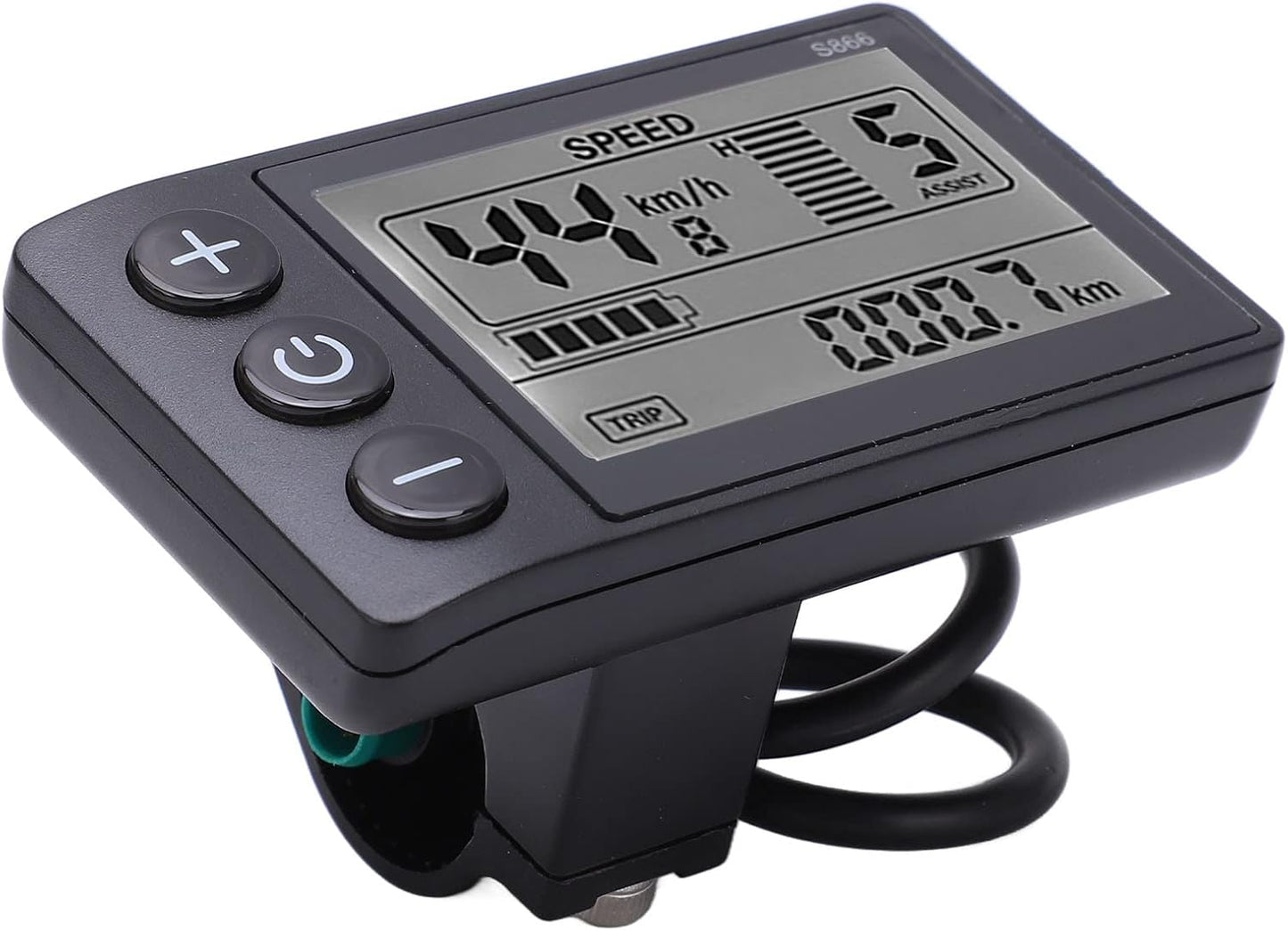 24V 36V 48V Electric Bicycle LCD Display, S866 Waterproof Electric LCD Display Control Panel Power Speed Meter for 22.2mm Electric Bike Handlebar E Bike Scooter Parts