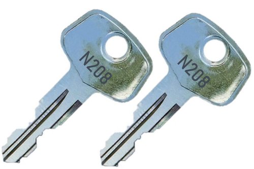 2 Thule N208 Replacement Keys - Roof Racks, Rails, Cargo Box, Carriers, Crossbars, Haulers, Bags (Codes N001-N250 or N001R-N250R) Better Than OEM!