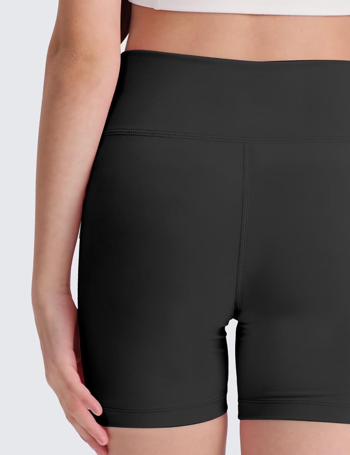 3 Pack Girls 4'' High Waisted Black Biker Shorts, Athletic Running Yoga Shorts for Kids Teen