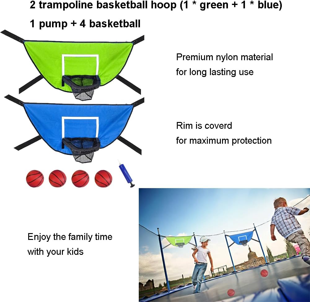 2 Pack Trampoline Basketball Hoop Attachment - Basketball Hoop Goal for Trampoline Accessories Outdoor
