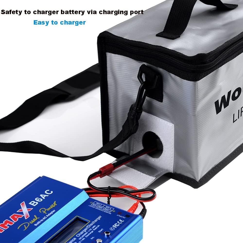2Packs 11.1V Airsoft Battery 1600mAh 30C Rechargeable Lipo Battery 2S-3S Balance Charger/Lipo Safe Bag with Mini Tamiya Connector for Airsoft Guns Rifle