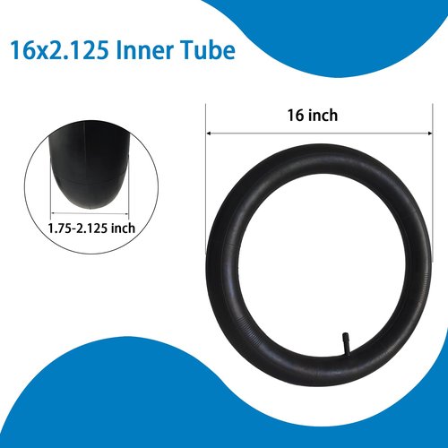 2-Pack 16x2.125 Inner Tube 16x1.75/2.125 16 Inch Bicycle Bike Tube 16x1.75 16x1.95 16x2.125 Bike Tire Tube