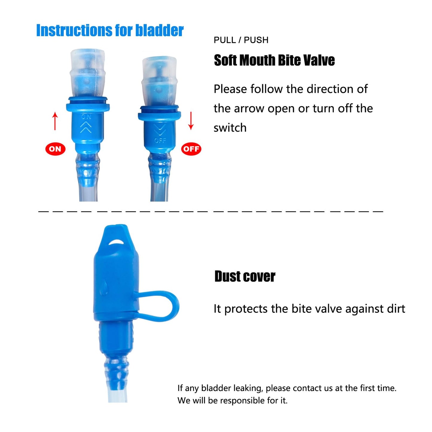 Ivygreen Kids Hydration Backpack, Hiking Backpack for Boys or Girls with 1.5L Water Bladder, Blue