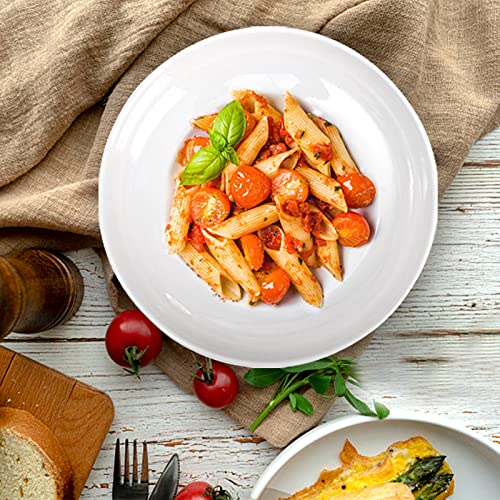 Fasmov Melamine Pasta Bowls 9 Inch, 30 Oz - Pack of 6, Dishwasher Safe White