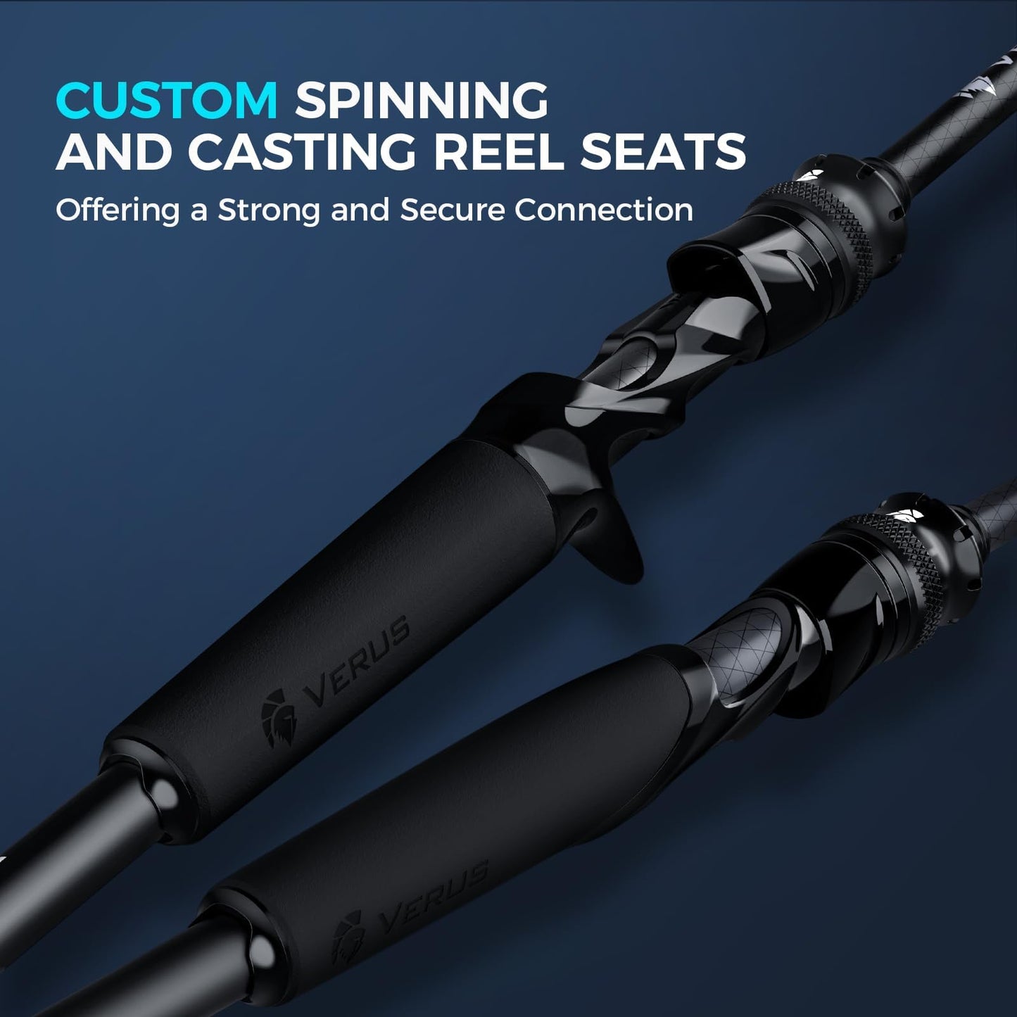 KastKing Verus Performance Spinning & Casting Fishing Rod with Extra Tip, Lightweight KastFlex IM6 Graphite, FazLite Rings Guides, EVA Grip, PTS Power Transition System, Spin, 7'6", MH