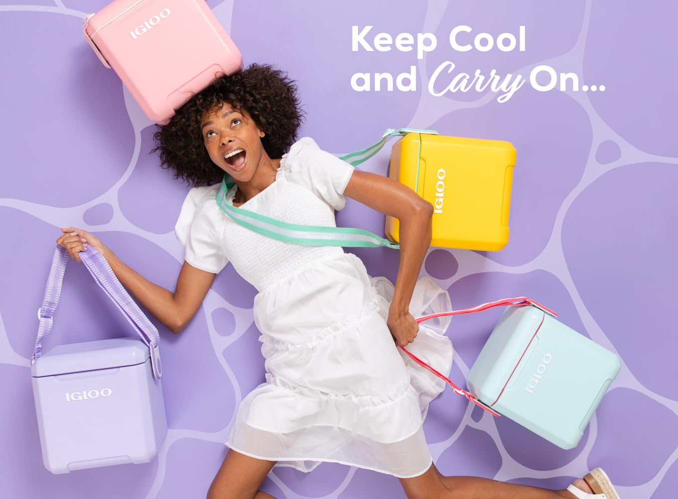 Igloo Lilac Breeze 11 Qt Tag-Along Too Strapped Picnic Style Cooler