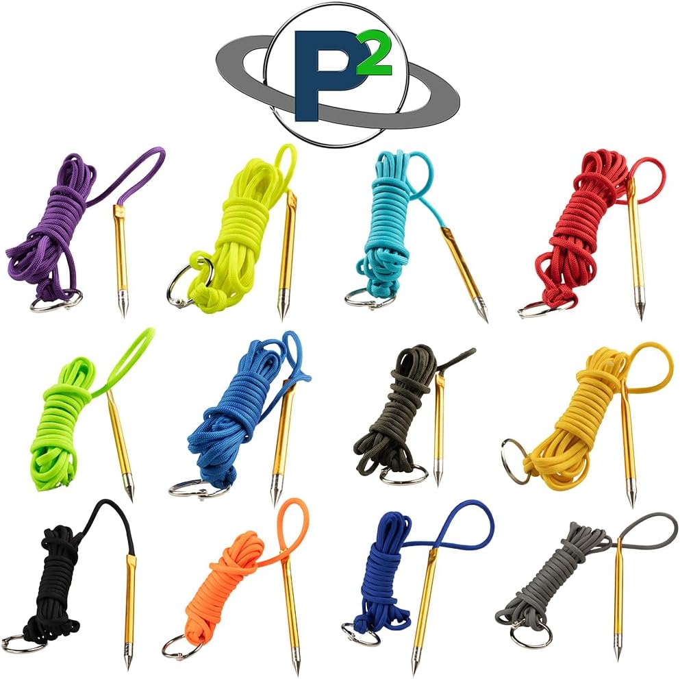 10 Foot 550lb Paracord Fishing Stringer Fish Holder with Metal Threading Needle and 1 Inch Split Ring