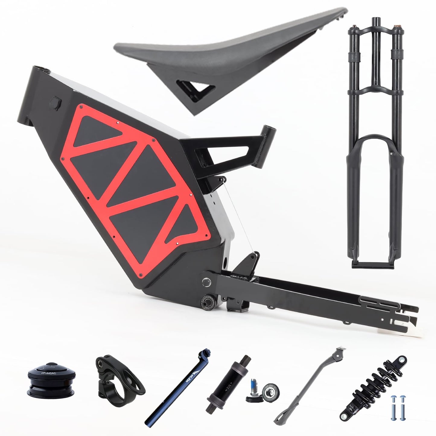 KEYU F7 Step Through Carbon Mountain Fat electrick Bicycle Dirt Full Suspension Strong Enduro Stealth Bomber Electric Bicycle Bike Ebike Frame