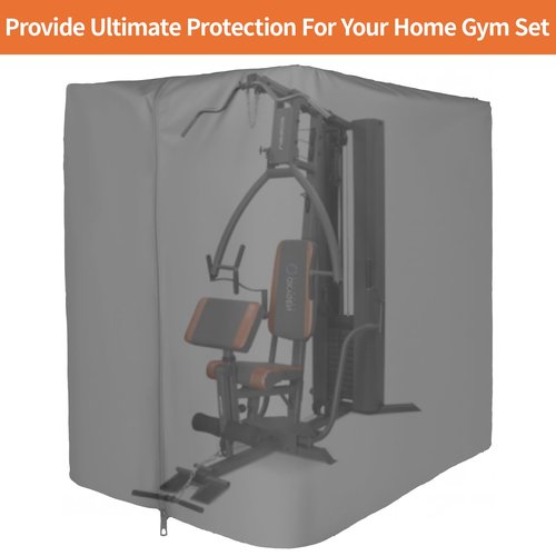 Mineye Protective Cover for Home Gym Set with Waterproof Zipper, 600D Oxford Waterproof& Dustproof Cover for Gym Station/Home Excersize Equipment Set- UV Resistant, Dustproof, 67"L x 41.3"W x 72.8"H, Black